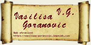 Vasilisa Goranović vizit kartica